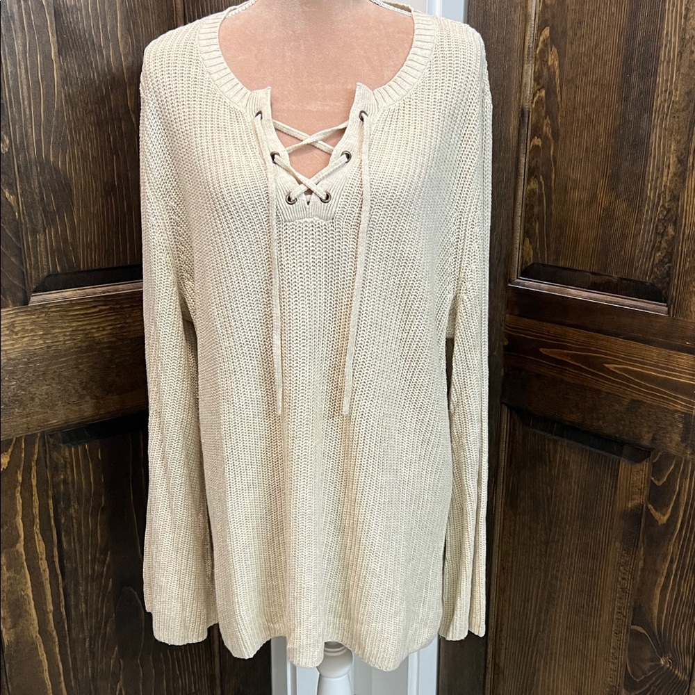 Lace Up Sweater